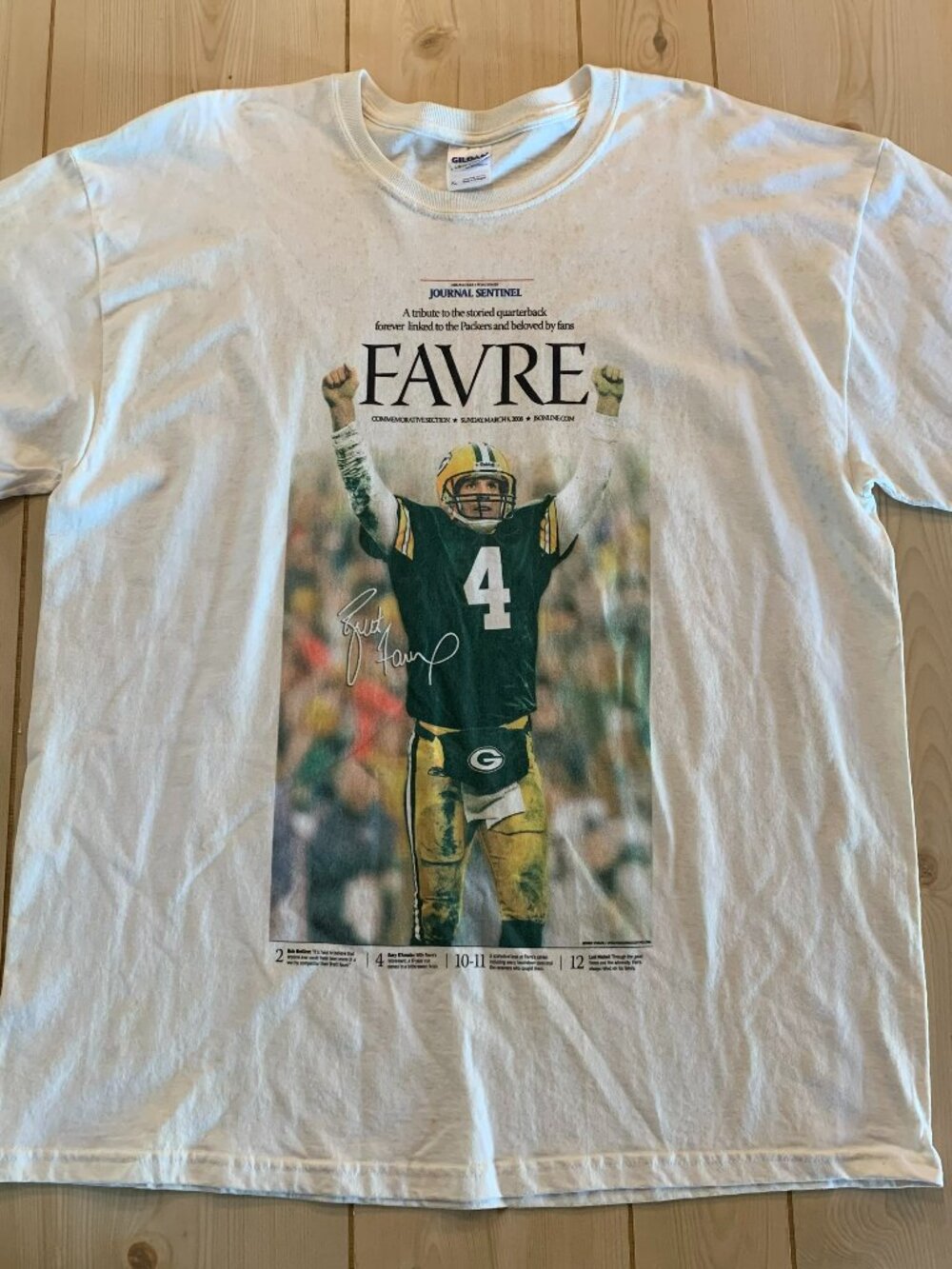Vintage Y2K Brett Favre Green Bay Packers Farewell 2008 Football NFL T-Shirt XL